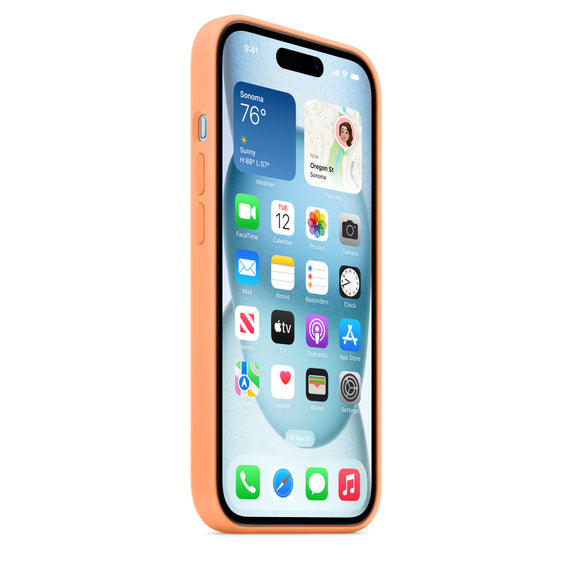Custodia in silicone - Sorbetto all'arancia (iPhone 15)