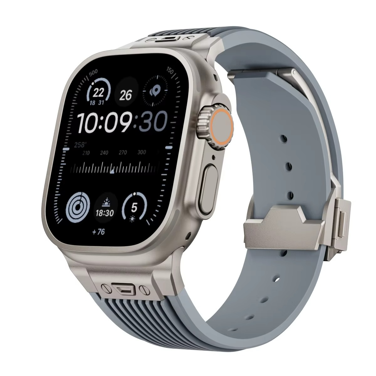 Hubra black silicone band for Apple Watch – premium sporty strap with ergonomic design