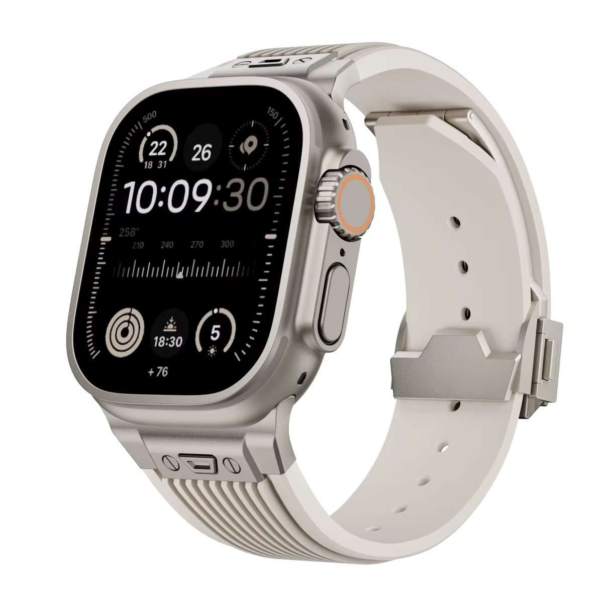 Hubra black silicone band for Apple Watch – premium sporty strap with ergonomic design