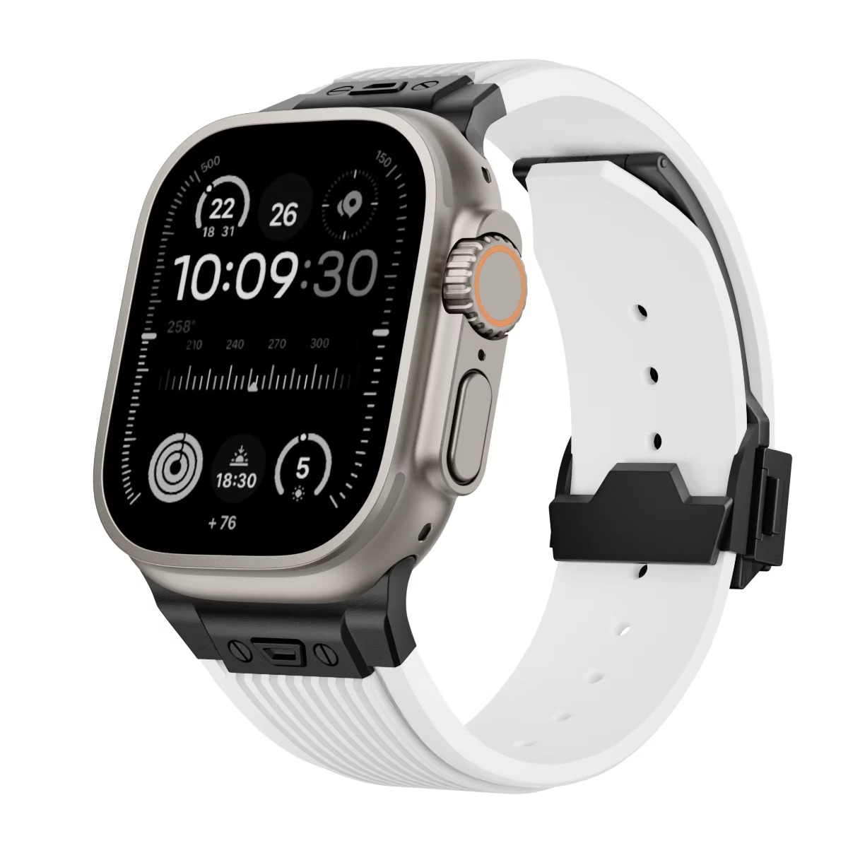Hubra black silicone band for Apple Watch – premium sporty strap with ergonomic design