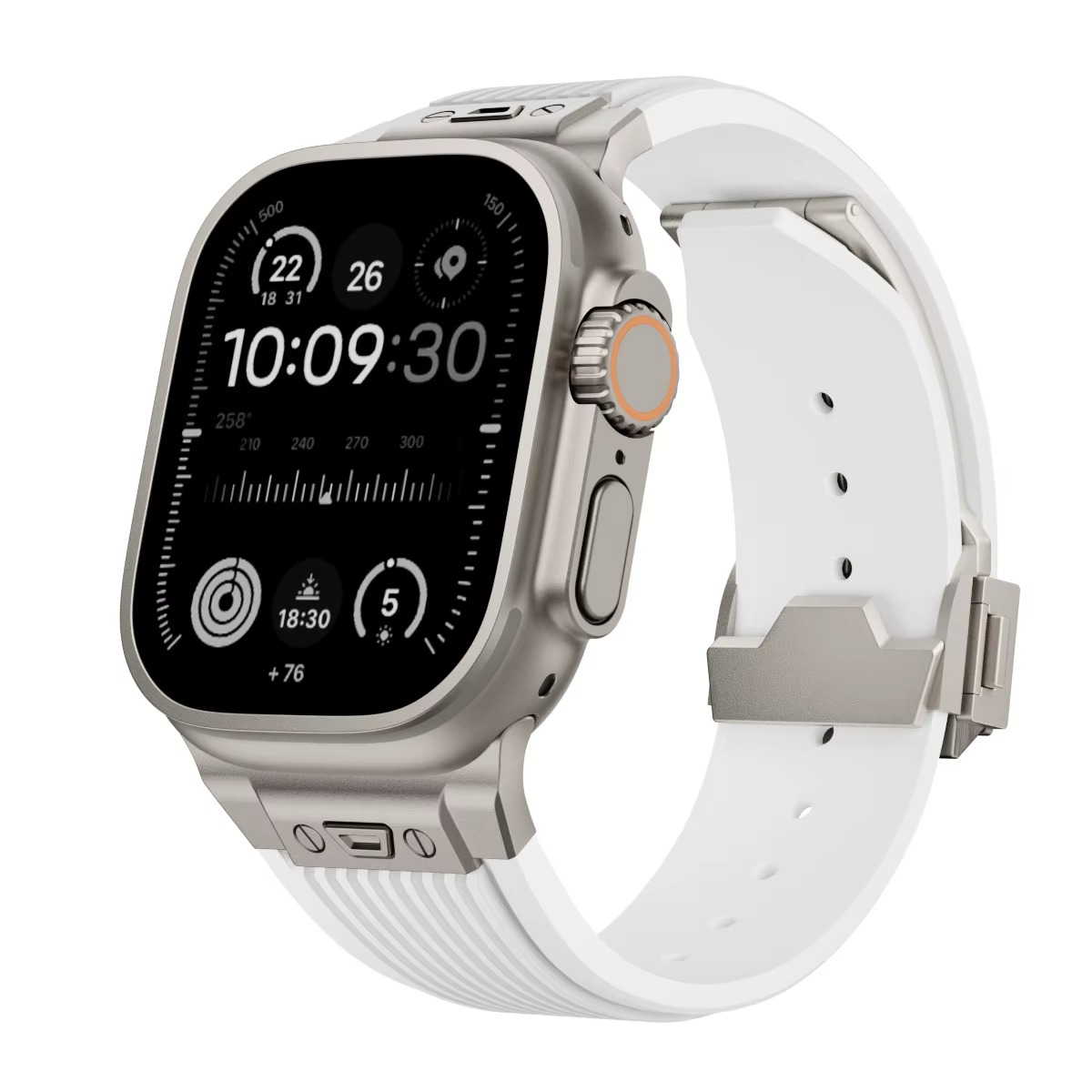 Hubra black silicone band for Apple Watch – premium sporty strap with ergonomic design