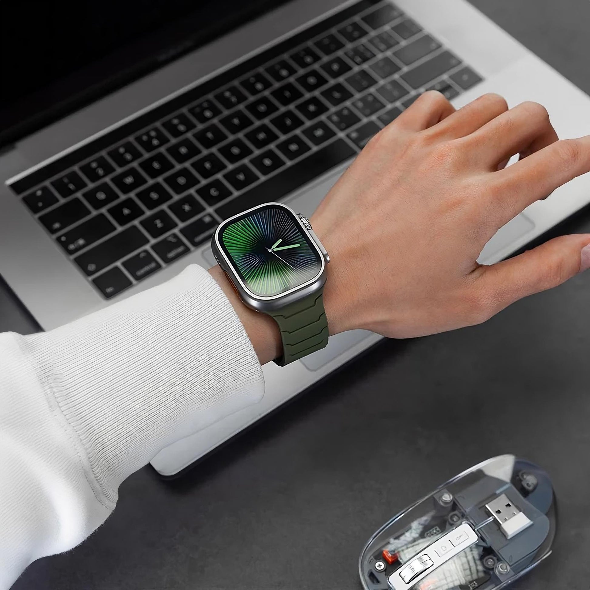 Magnetic Silicone Sports Band – Pro Design, Adjustable Fit for Apple Watch