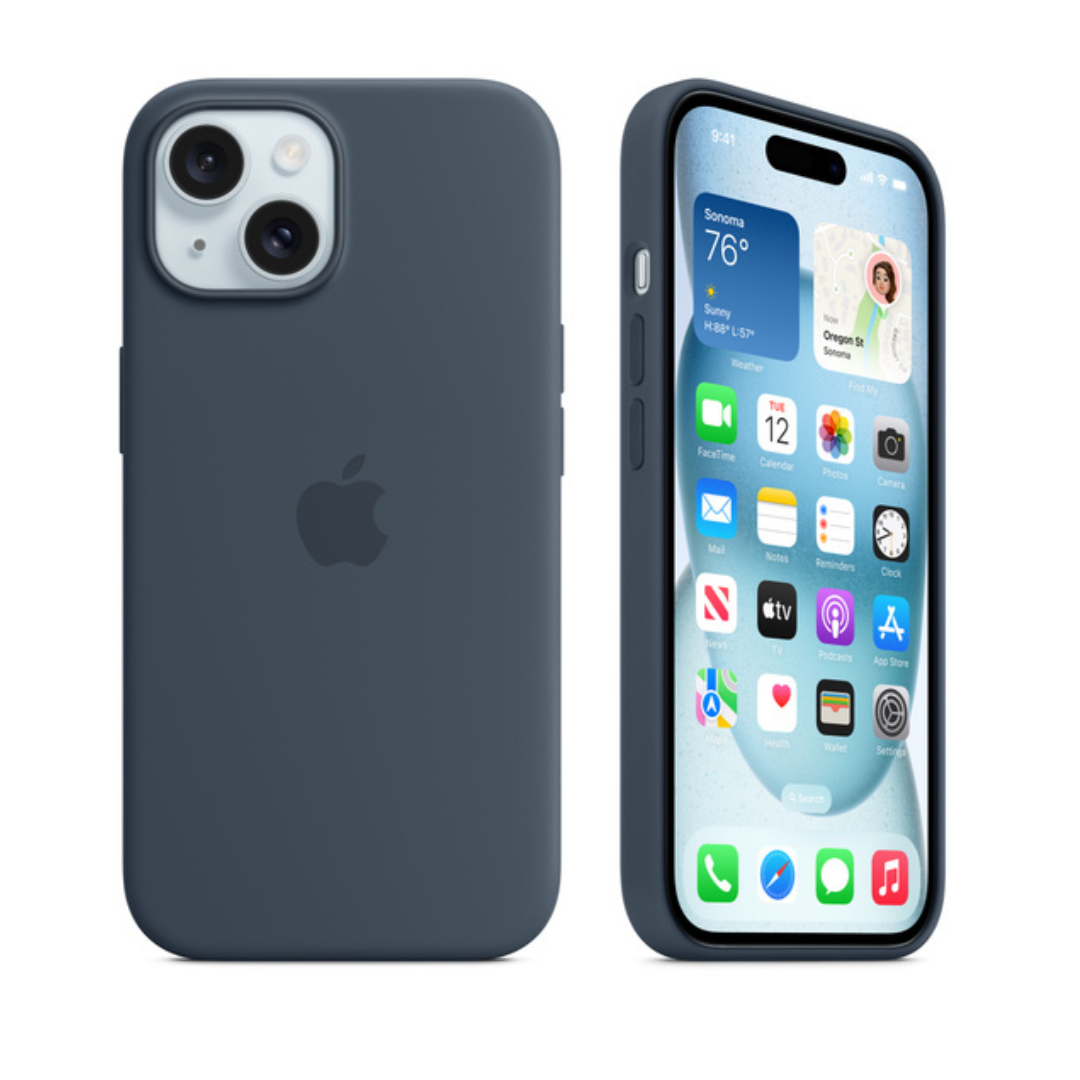 Capa de Silicone - Azul Tempestade (iPhone 15)