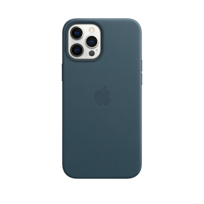 Capa de Couro - Azul Báltico - Série iPhone 12