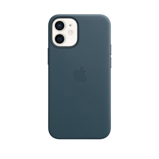 Étui en cuir - Bleu Baltique - Série iPhone 12