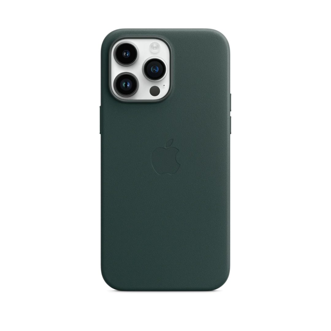 Custodia in pelle - Verde foresta - Serie iPhone 14