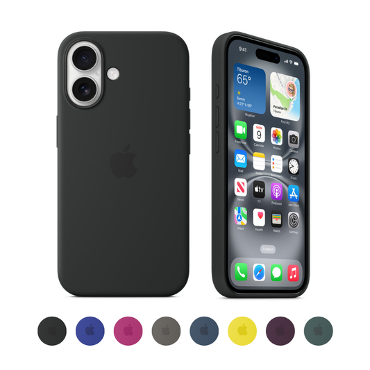 <tc>Coques en Silicone - Noir - Série iPhone 16</tc>