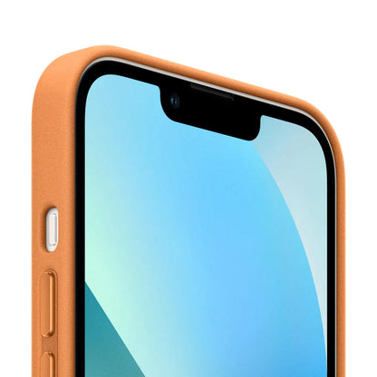 Capa em Pele - Castanho Dourado - Série iPhone 15