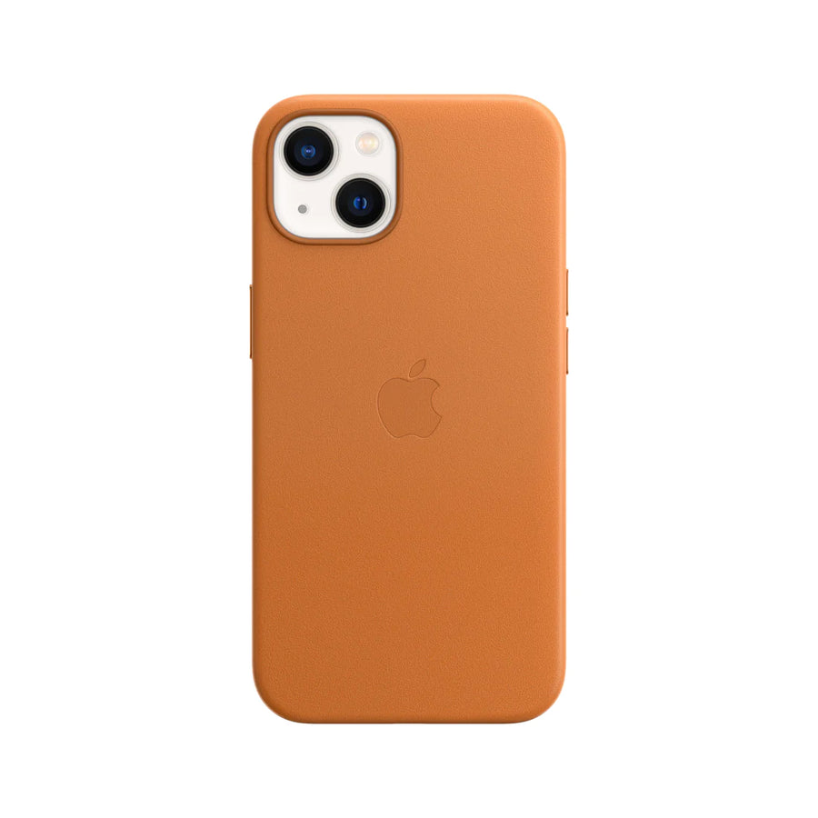 Étui en Cuir - Marron Doré - Série iPhone 13