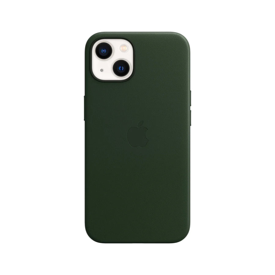 Étui en Cuir - Vert Séquoia - Série iPhone 13