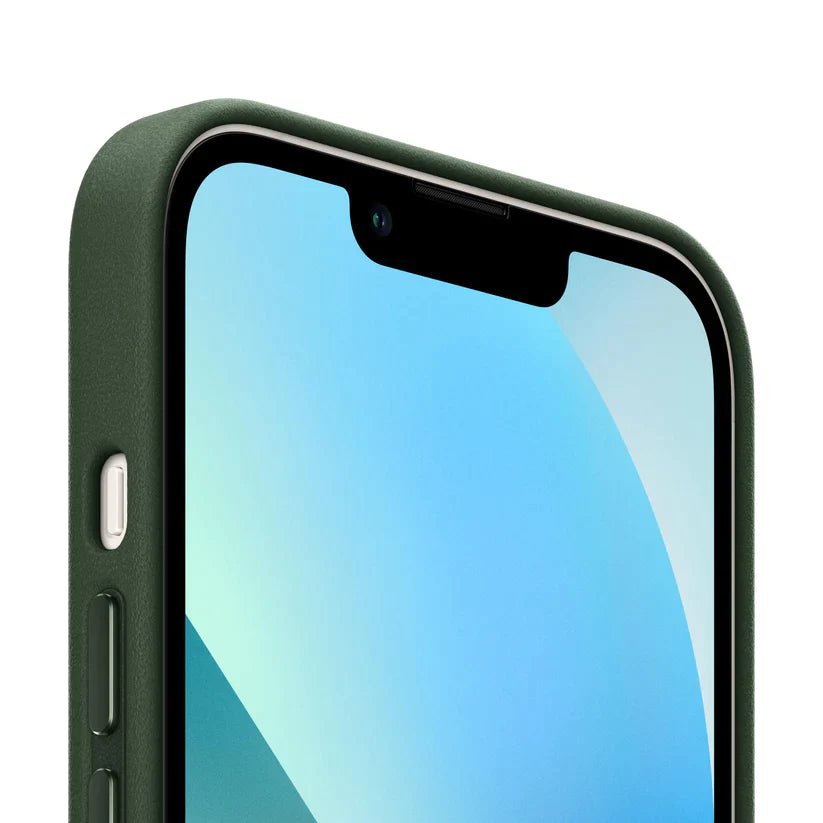 Custodia in pelle - Verde sequoia - Serie iPhone 15