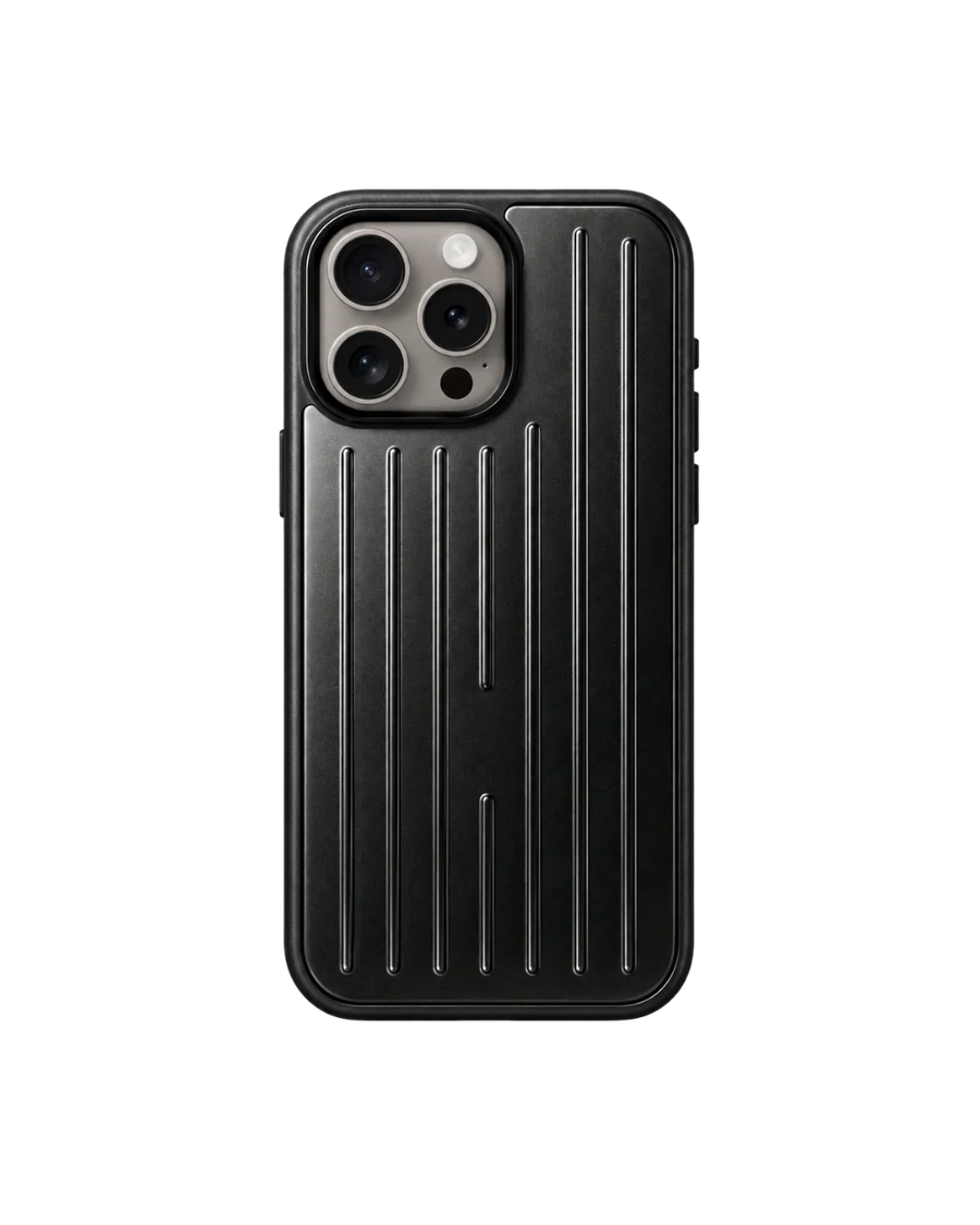 Royalty Cases Riviera Case for iPhone 15 Pro Max in Black, ribbed aluminium, view 1