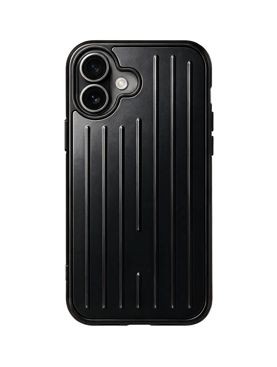 Royalty Cases Riviera Case for iPhone 16 Plus in Black, ribbed aluminium, view 1