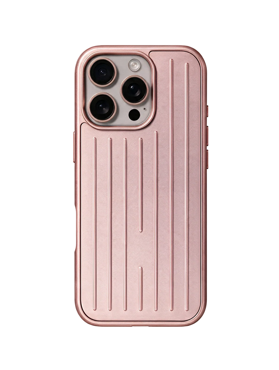 Royalty Cases Riviera Case for iPhone 16 Pro Max in Rose Gold, ribbed aluminium, view 1