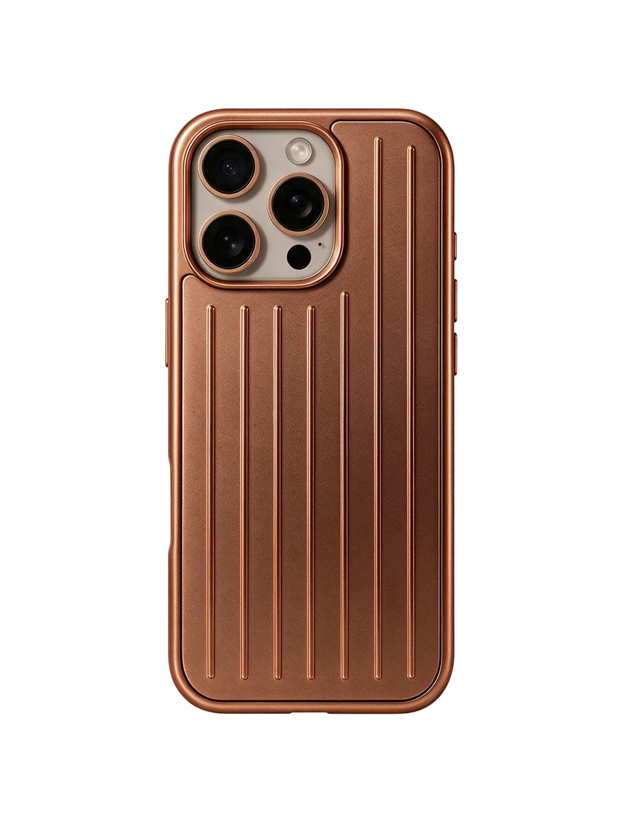 Royalty Cases Riviera Case for iPhone 16 Pro in Orange, ribbed aluminium, view 1