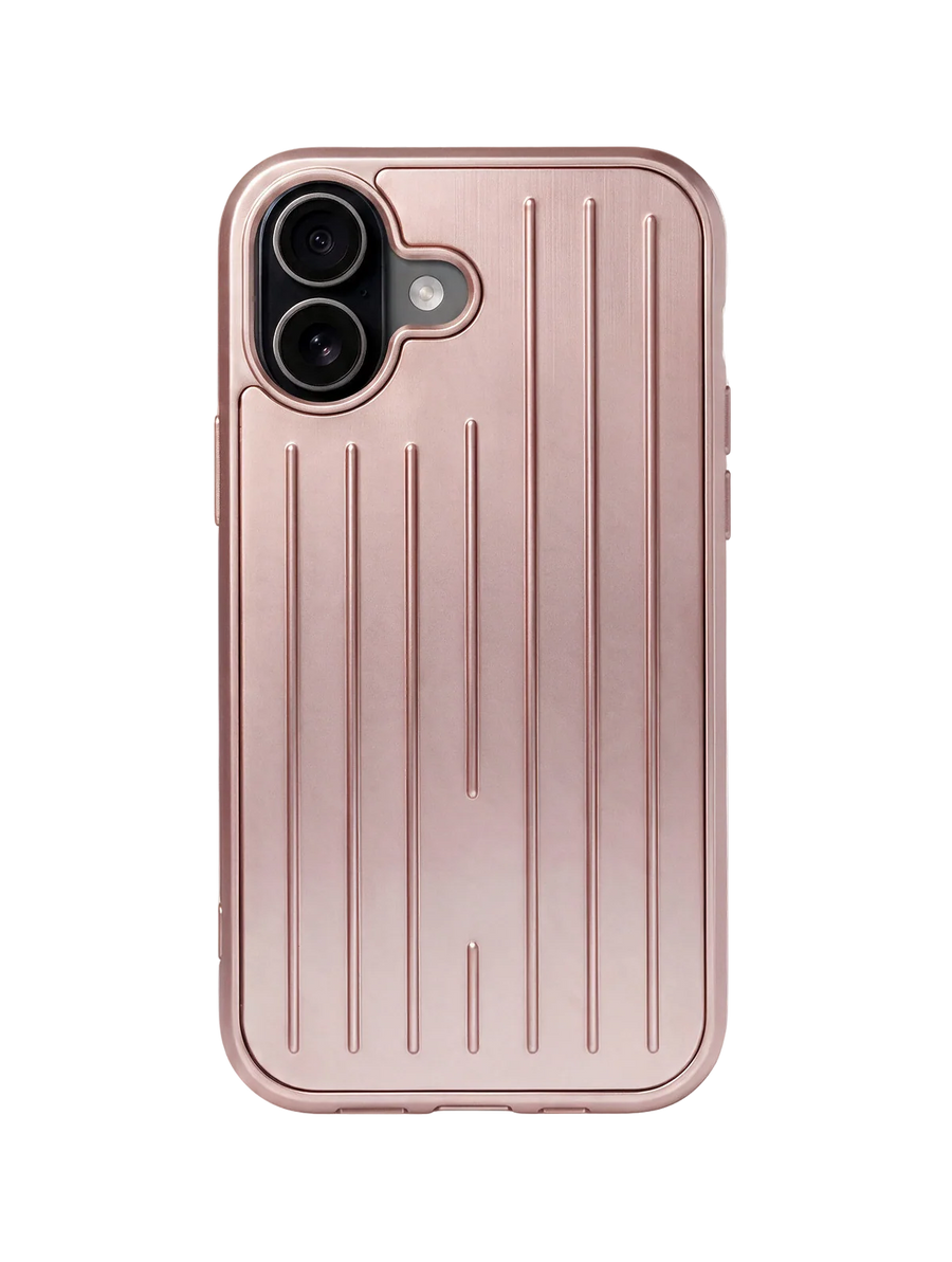Royalty Cases Riviera Case for iPhone 17 in Rose Gold, ribbed aluminium, view 1