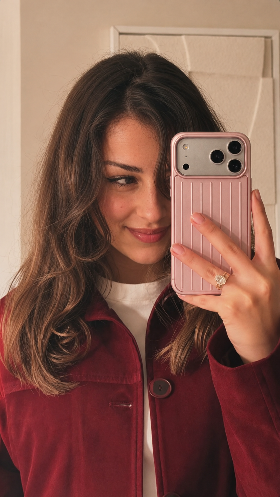 Pink Aluminium Case with a red jacket