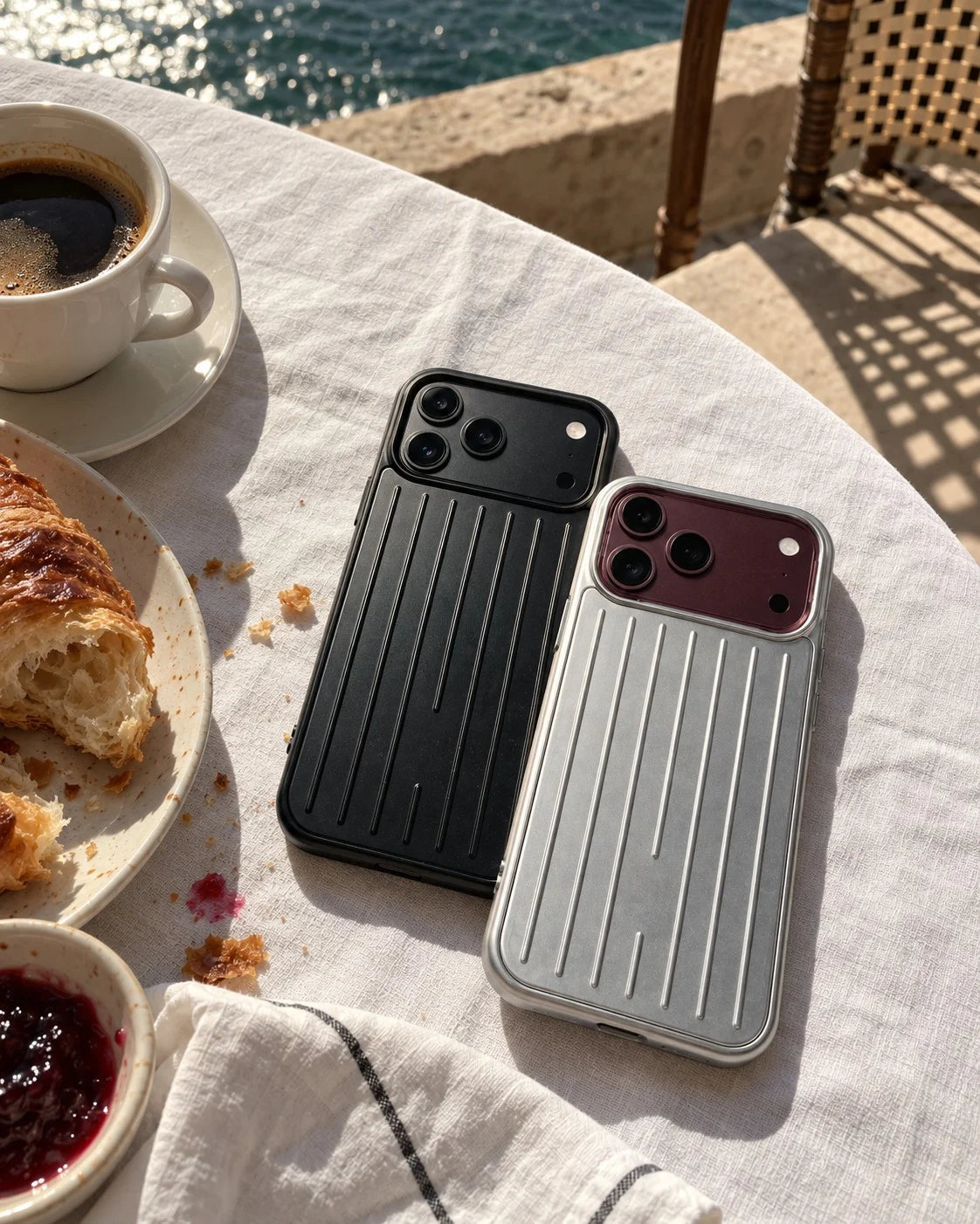 aluminium case story breakfast black silver