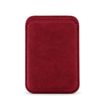 Velluto MagSafe Wallet in Wine suede, outer side