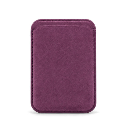 Velluto MagSafe Wallet in Burgundy suede, outer side