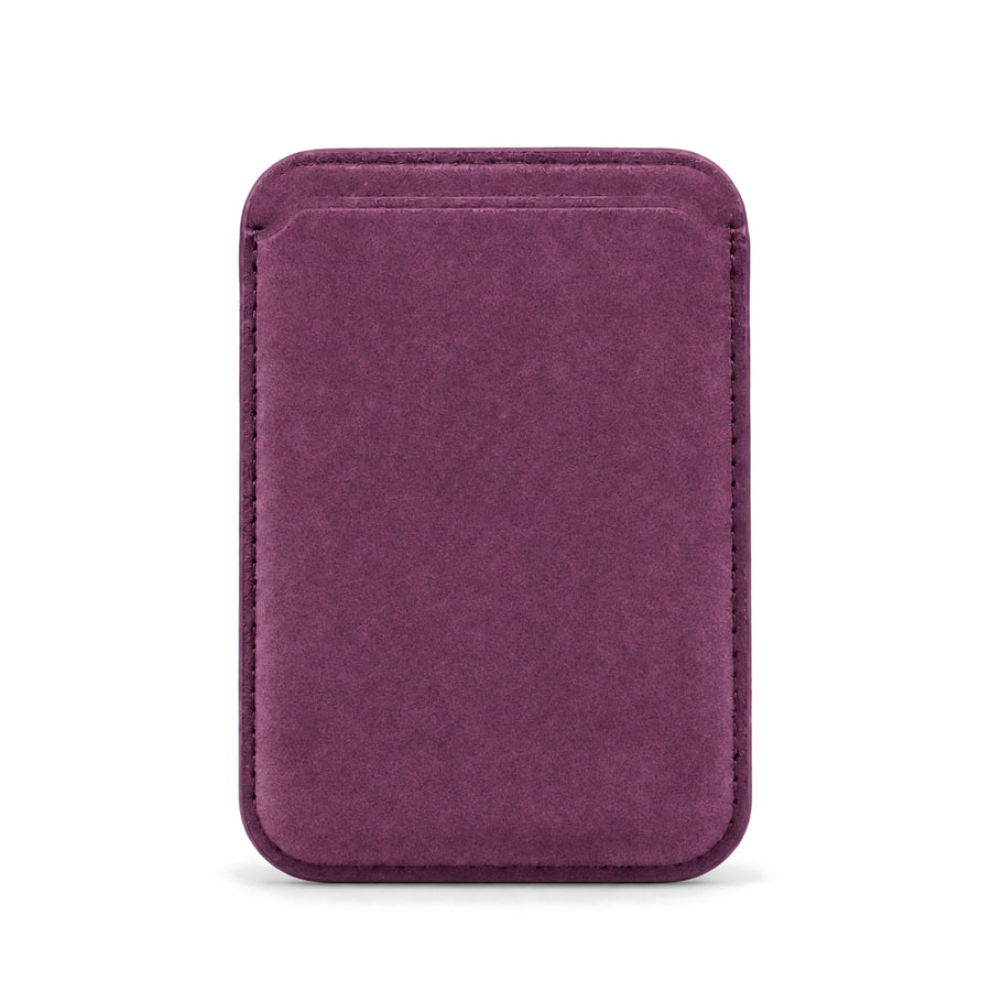 Velluto MagSafe Wallet in Burgundy suede, outer side