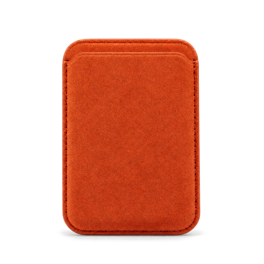 Velluto MagSafe Wallet in Orange suede, outer side