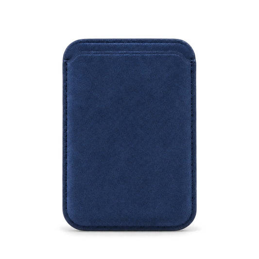 Velluto MagSafe Wallet in Navy suede, outer side