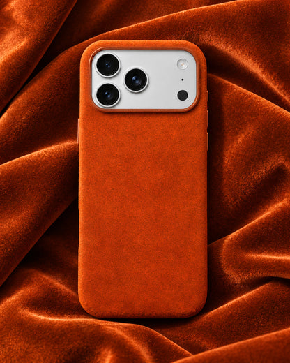Velluto Case in Orange on orange velvet