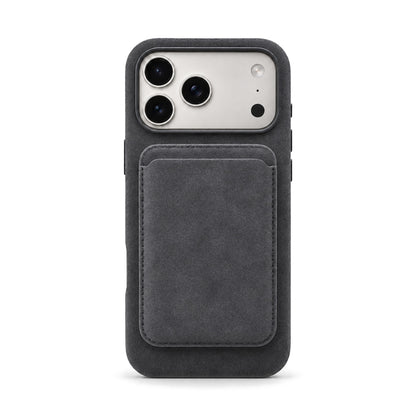 Velluto Case in Graphite with the matching Velluto MagSafe Wallet