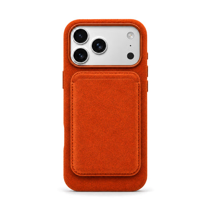 Velluto MagSafe Wallet in Orange on the matching Velluto Case
