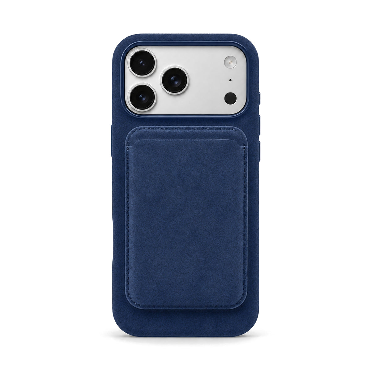 Velluto Case in Navy with the matching Velluto MagSafe Wallet