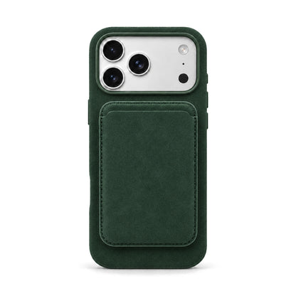 Velluto MagSafe Wallet in Forest Green on the matching Velluto Case