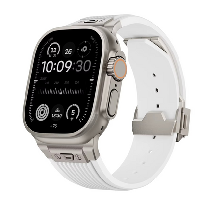 Hubra black silicone band for Apple Watch – premium sporty strap with ergonomic design