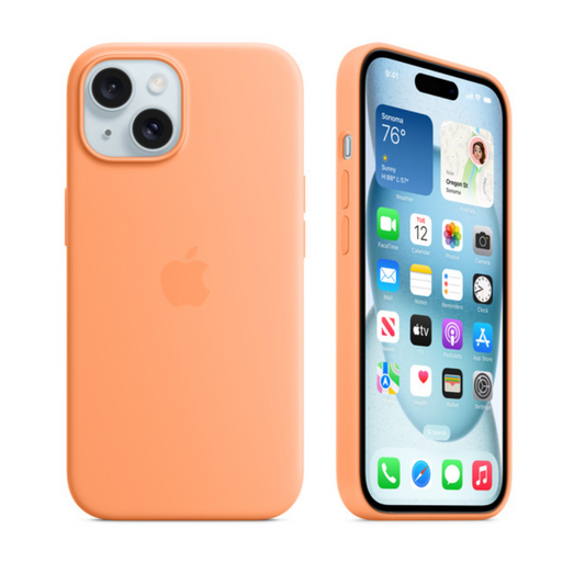 Custodia in silicone - Sorbetto all'arancia (iPhone 15)