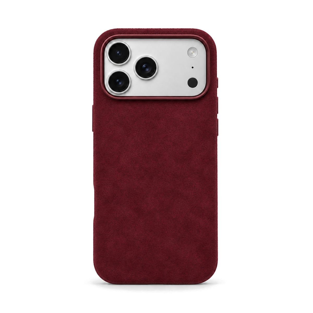 Velluto Case for iPhone 18 Pro in Wine suede, back view