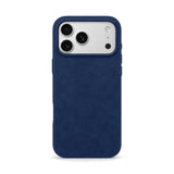 Velluto Case for iPhone 18 Pro Max in Navy suede, back view
