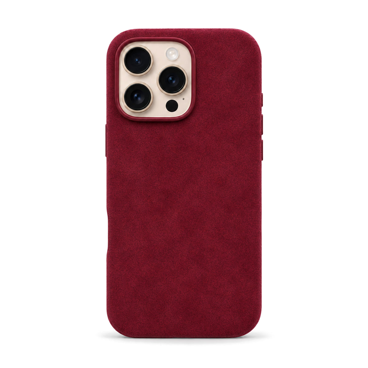 Velluto Case for iPhone 16 Pro Max in Wine suede, back view