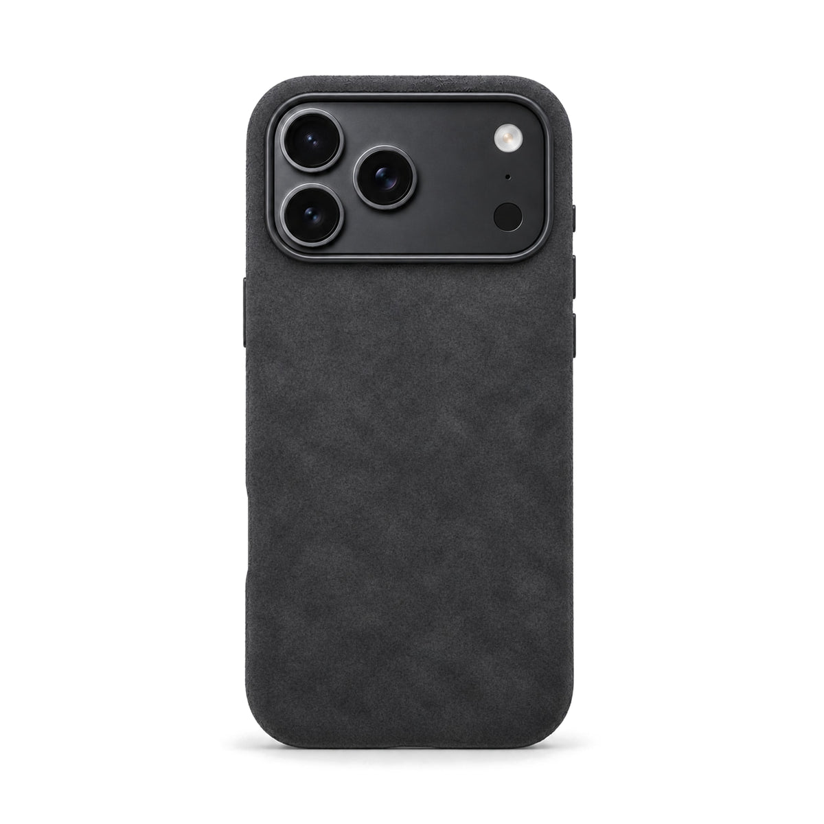 Velluto Case in Graphite on a black iPhone 18 Pro