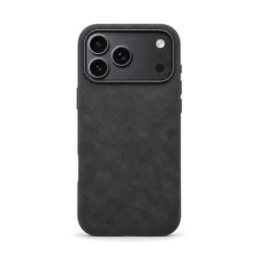 Velluto Case in Graphite on a black iPhone 18 Pro