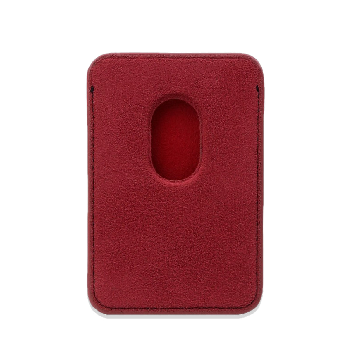 Velluto MagSafe Wallet in Wine, inner side with the thumb cutout