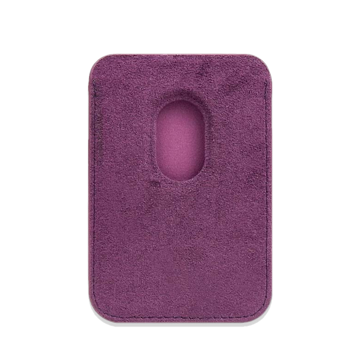 Velluto MagSafe Wallet in Burgundy, inner side with the thumb cutout