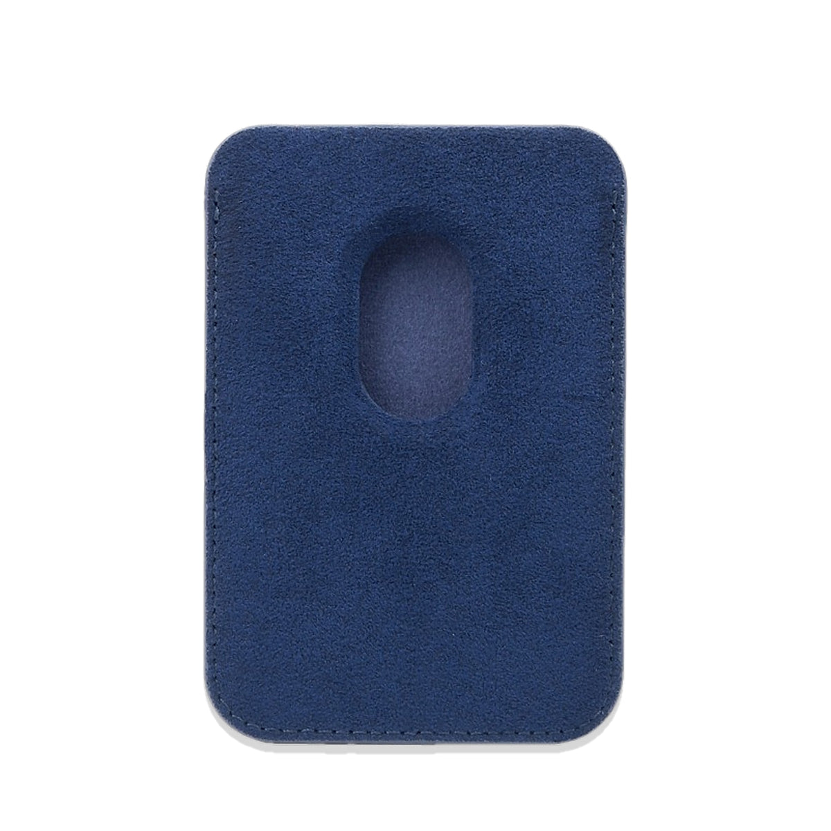 Velluto MagSafe Wallet in Navy, inner side with the thumb cutout
