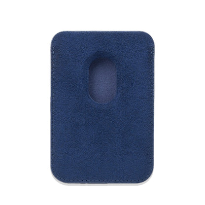 Velluto MagSafe Wallet in Navy, inner side with the thumb cutout