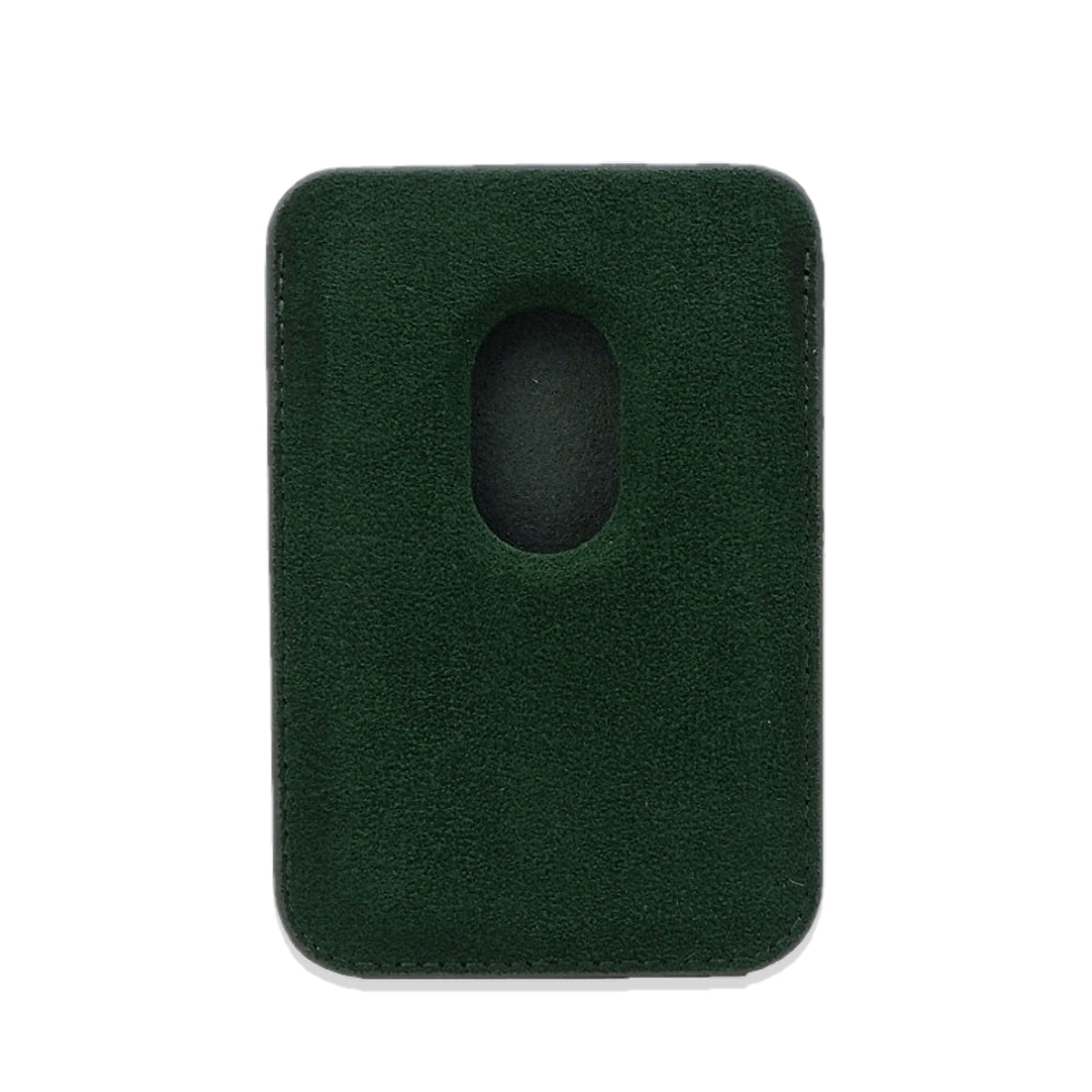 Velluto MagSafe Wallet in Forest Green, inner side with the thumb cutout